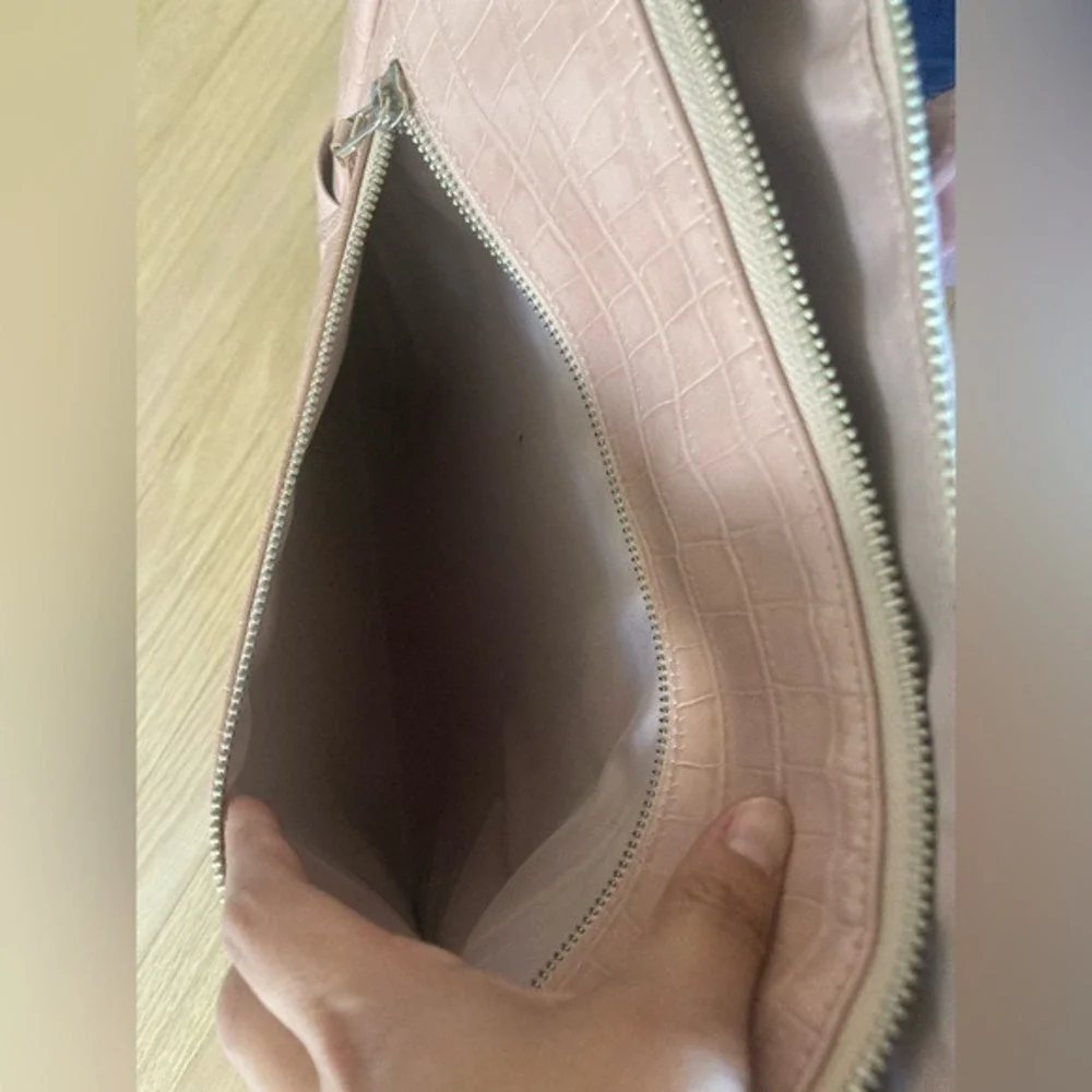 Freshly Picked Vegan Leather Baby Diaper Bag Changing Pad‎ Croc Pink Chic Edgy